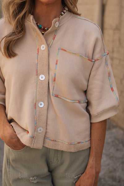 Lenore Washed Terry Knit Top