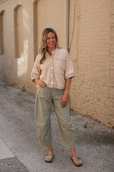 Lenore Washed Terry Knit Top