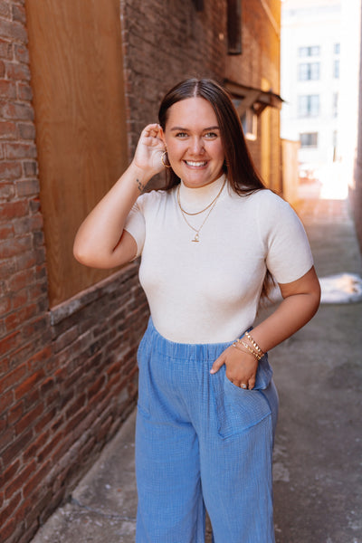 Plain As Day Mockneck Top