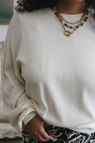Quincy Pointelle Pullover Sweater