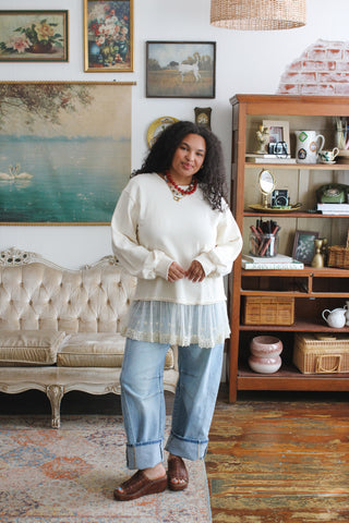 Rosie Layered Lace Crewneck