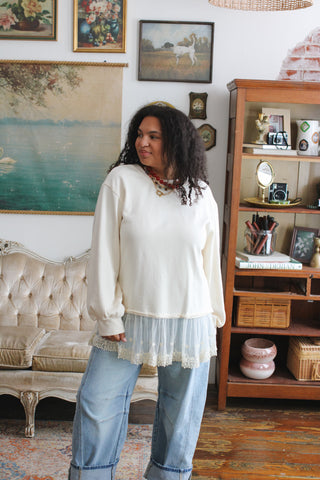 Rosie Layered Lace Crewneck