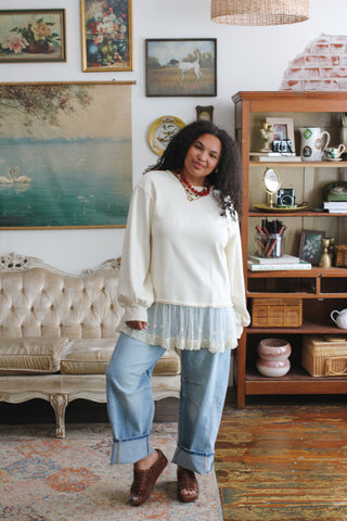 Rosie Layered Lace Crewneck