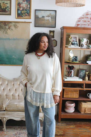 Rosie Layered Lace Crewneck