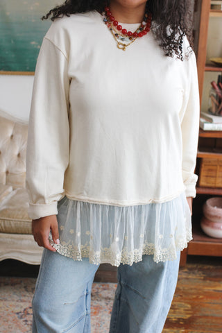 Rosie Layered Lace Crewneck