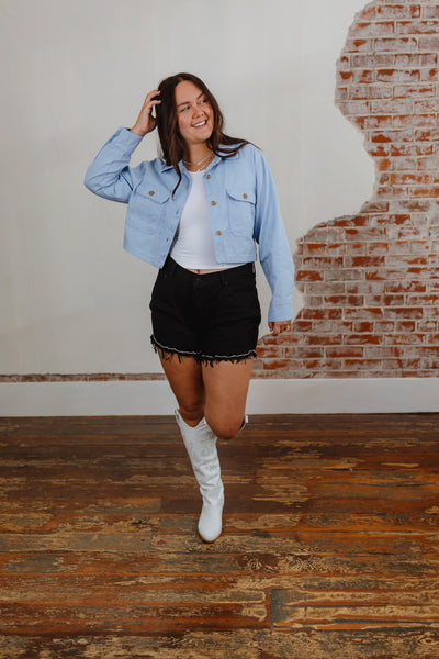 Skies of Blue Crop Jacket