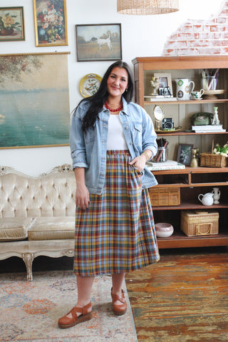 Tilly Plaid Midi Skirt