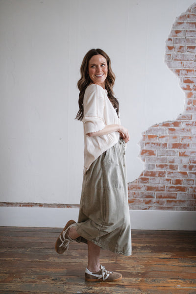 Reagen Mineral Wash Midi Skirt