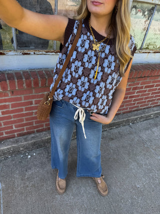 Maren Floral Knit Sweater Vest