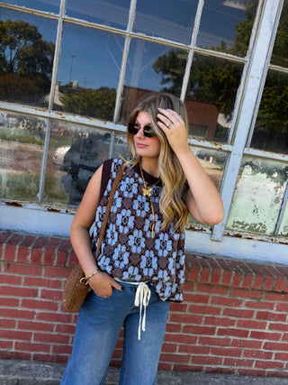 Maren Floral Knit Sweater Vest