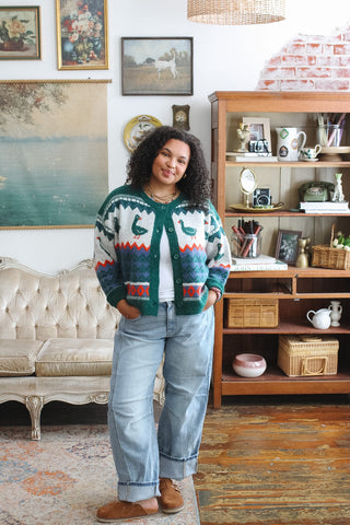 Harvie Patterned Duck Cardigan