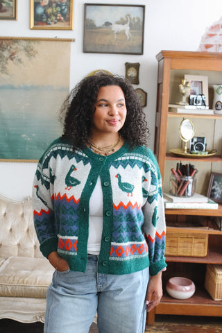 Harvie Patterned Duck Cardigan