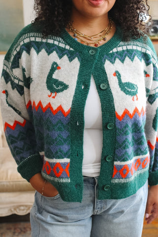 Harvie Patterned Duck Cardigan