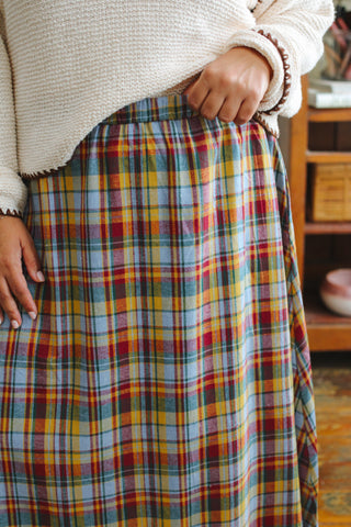 Tilly Plaid Midi Skirt