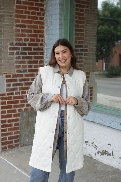 Hallie Light Quilted Long Vest