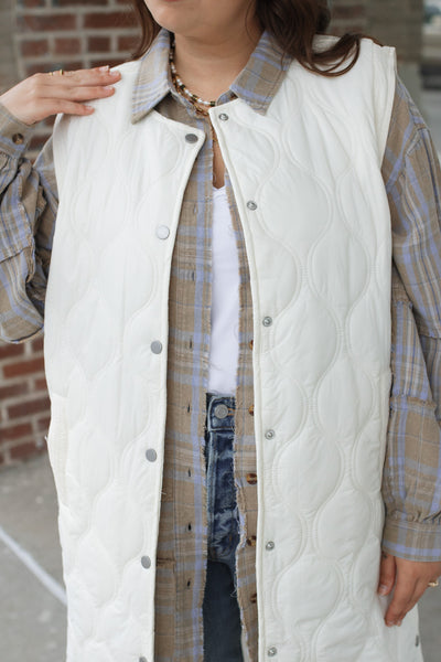 Hallie Light Quilted Long Vest