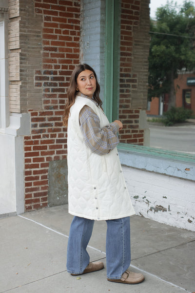 Hallie Light Quilted Long Vest
