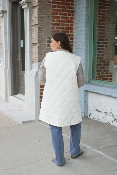 Hallie Light Quilted Long Vest