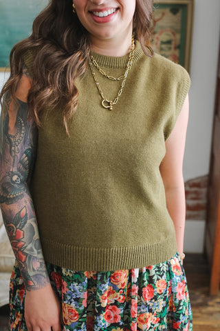 Kay Ribbed Knit Sweater Vest