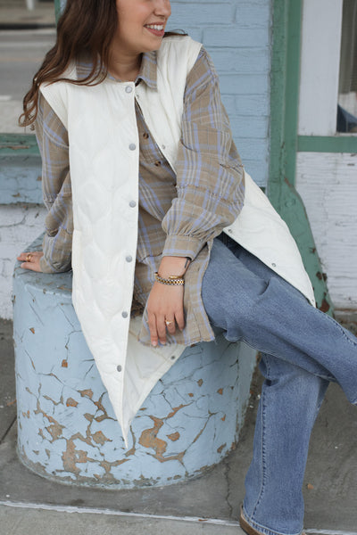 Hallie Light Quilted Long Vest