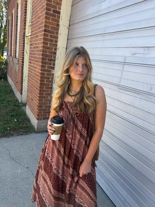 Frankie Mixed Print Smocked Maxi Dress