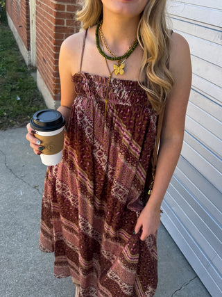 Frankie Mixed Print Smocked Maxi Dress