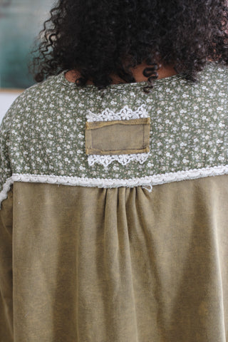 Devon Mixed Print Henley Top