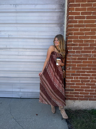 Frankie Mixed Print Smocked Maxi Dress