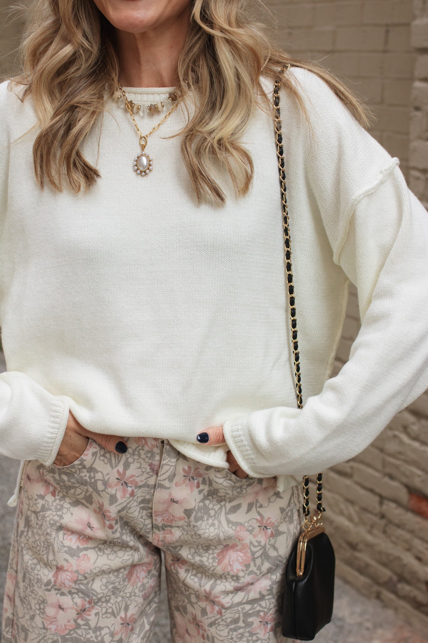 Sylvie Rolled Edge Pullover Sweater