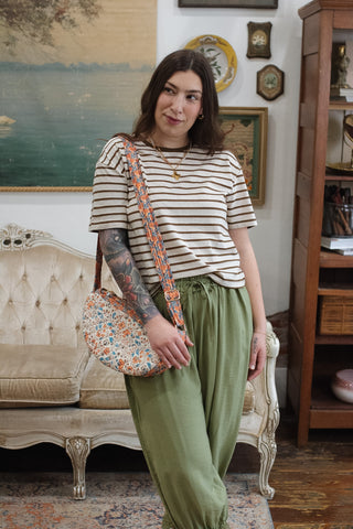 Quilted Block Print Sling Bag