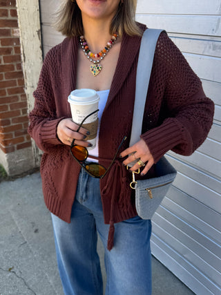 Miller Chunky Knit Tie Cardigan