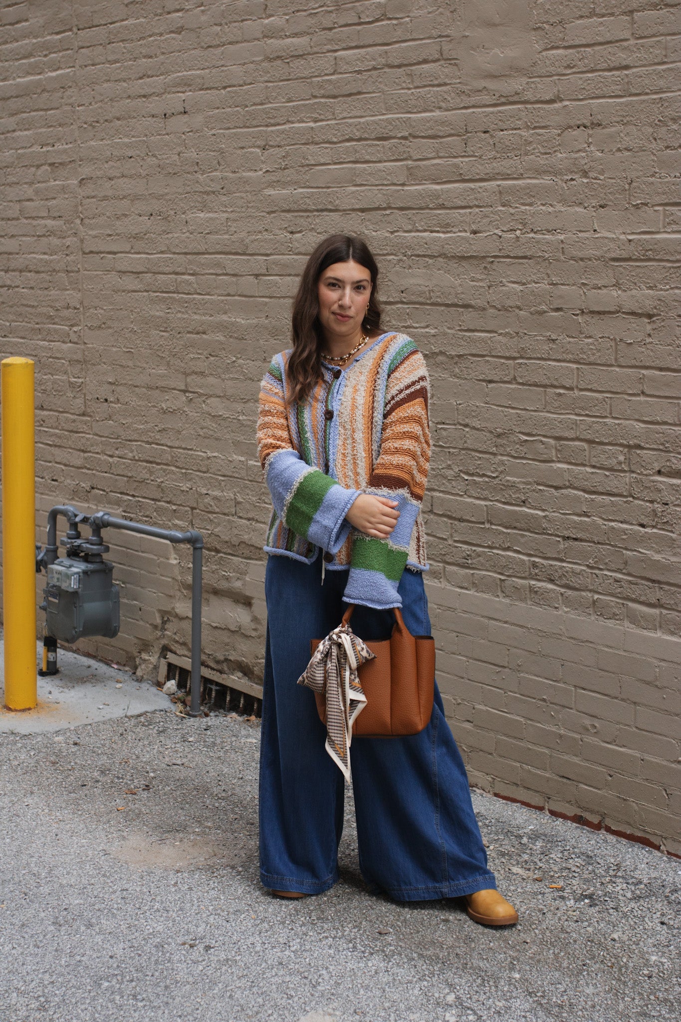 Dala Striped Textured Knit Sweater