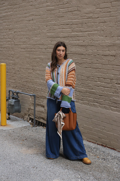Dala Striped Textured Knit Sweater