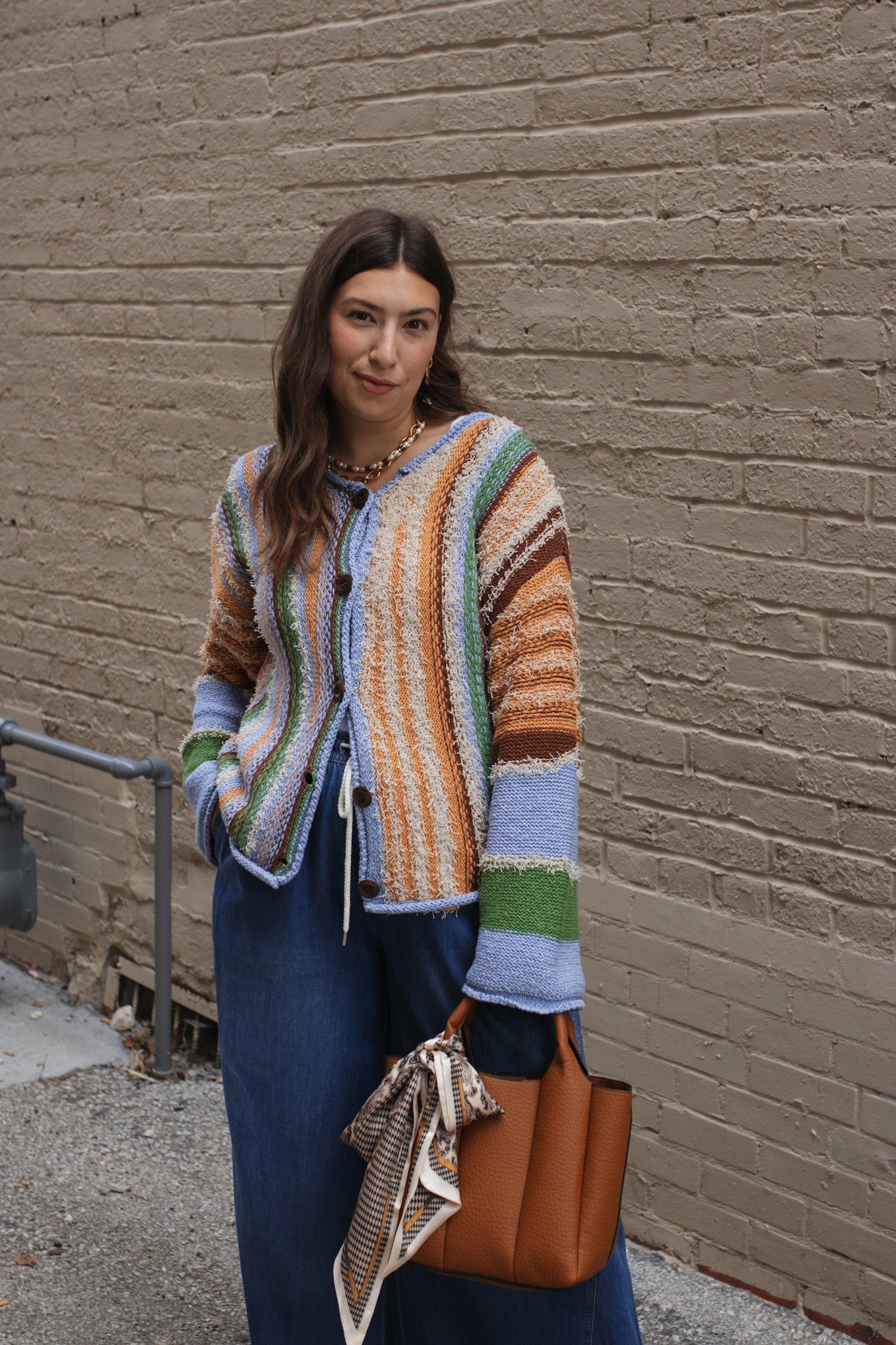 Dala Striped Textured Knit Sweater