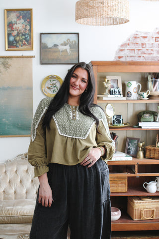Devon Mixed Print Henley Top