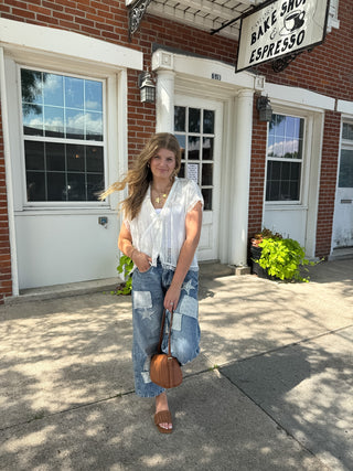 Briar Patchwork Barrel Jeans