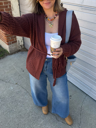 Miller Chunky Knit Tie Cardigan