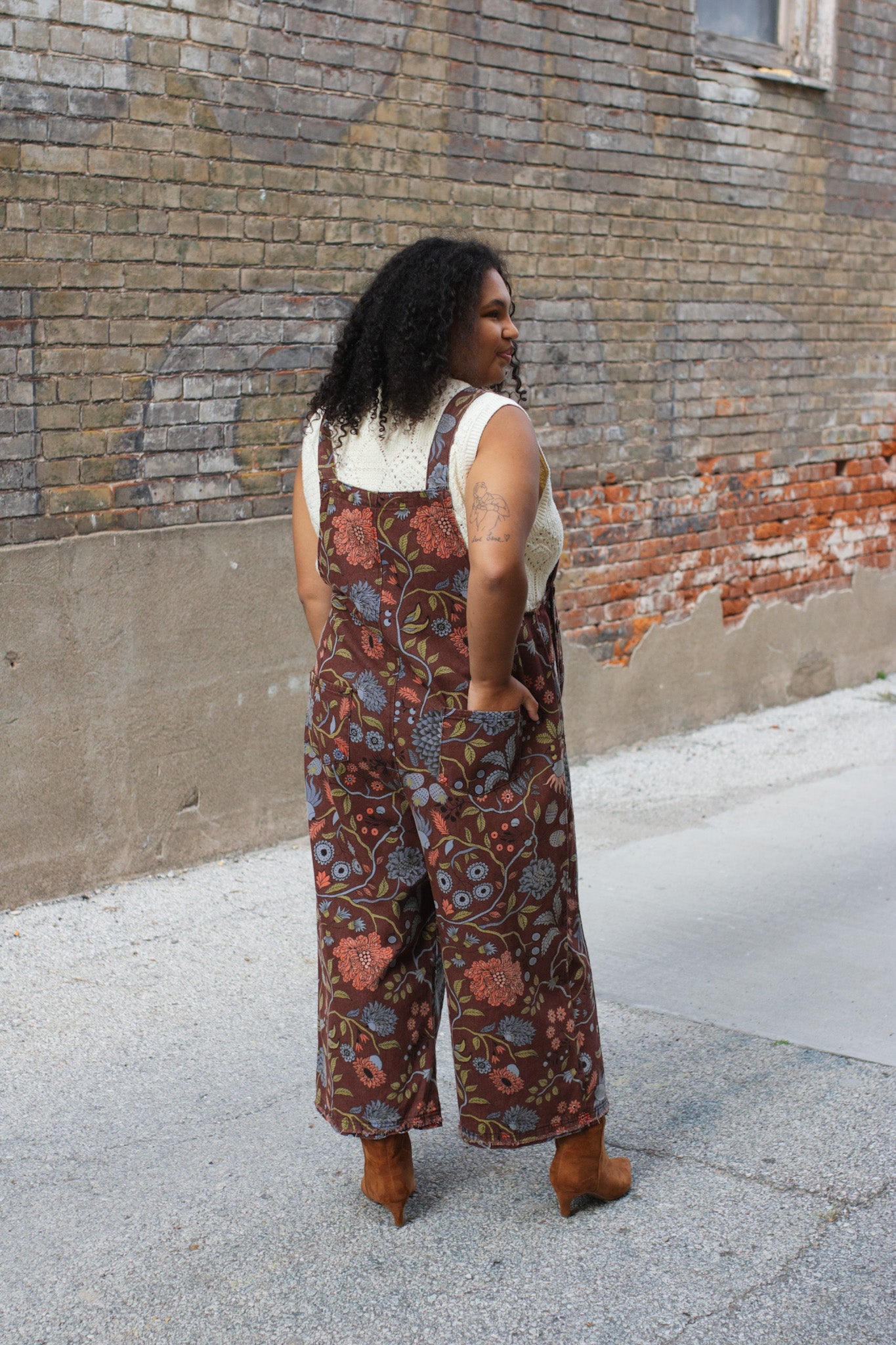 Molly Oversized Floral Denim Overalls