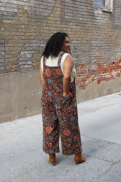 Molly Oversized Floral Denim Overalls