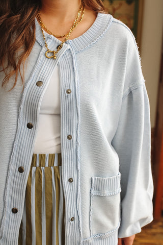 Jordyn Textured Knit Snap Front Cardigan