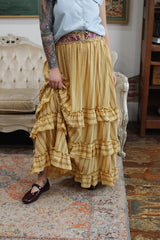 Lennon Stripe Ruffle Midi Skirt