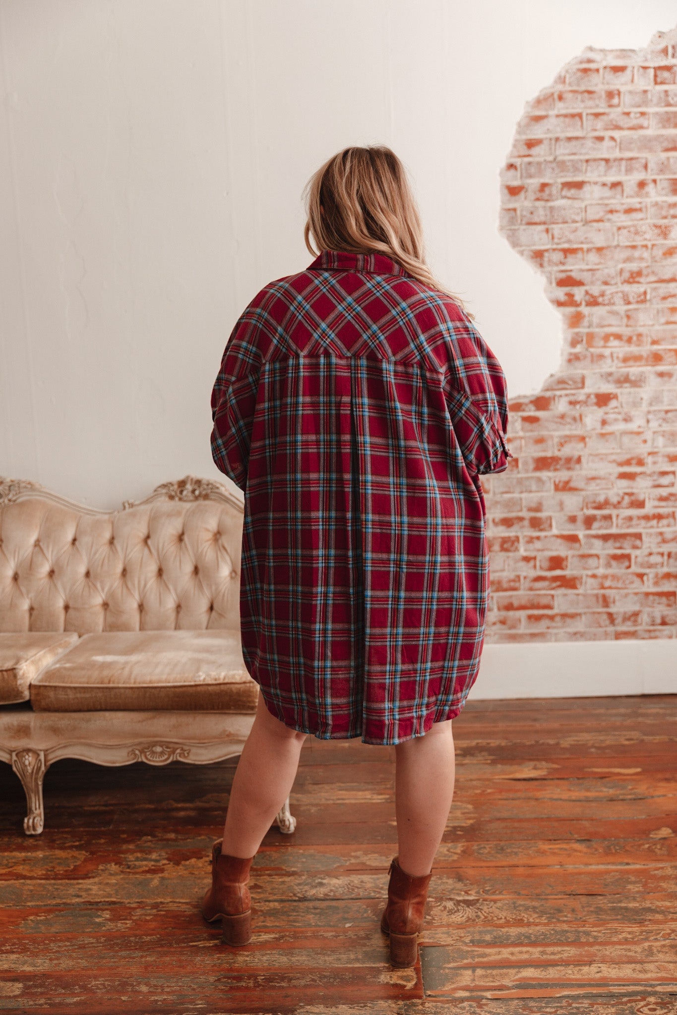 Fall Fields Plaid Tunic Dress