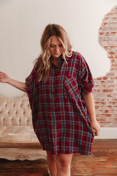 Fall Fields Plaid Tunic Dress