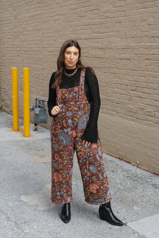 Molly Oversized Floral Denim Overalls