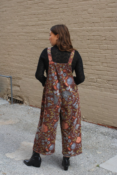 Molly Oversized Floral Denim Overalls