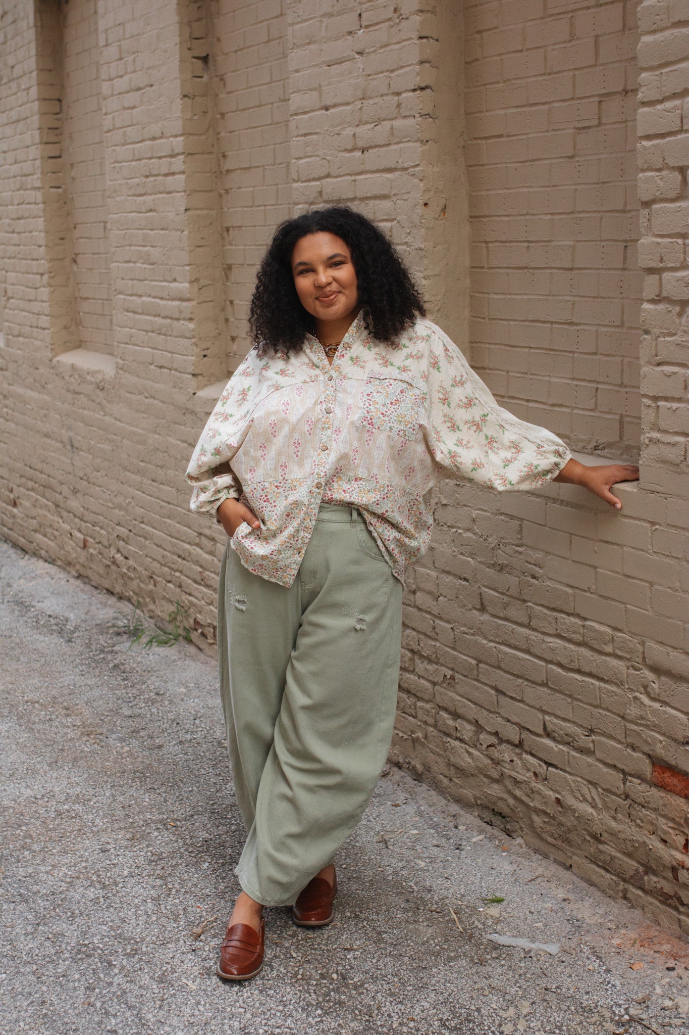 Jenny Floral Button Down Blouse