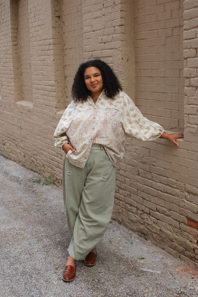 Jenny Floral Button Down Blouse