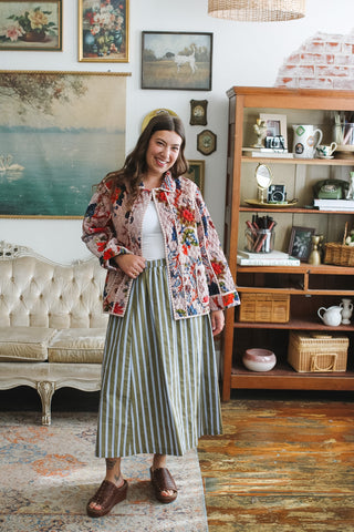 Mary Velvet Floral Quilted Jacket