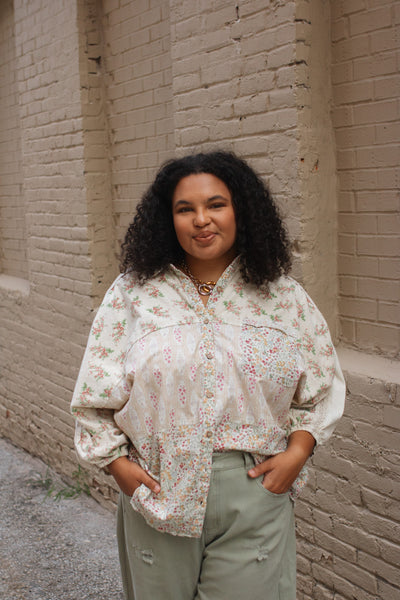 Jenny Floral Button Down Blouse