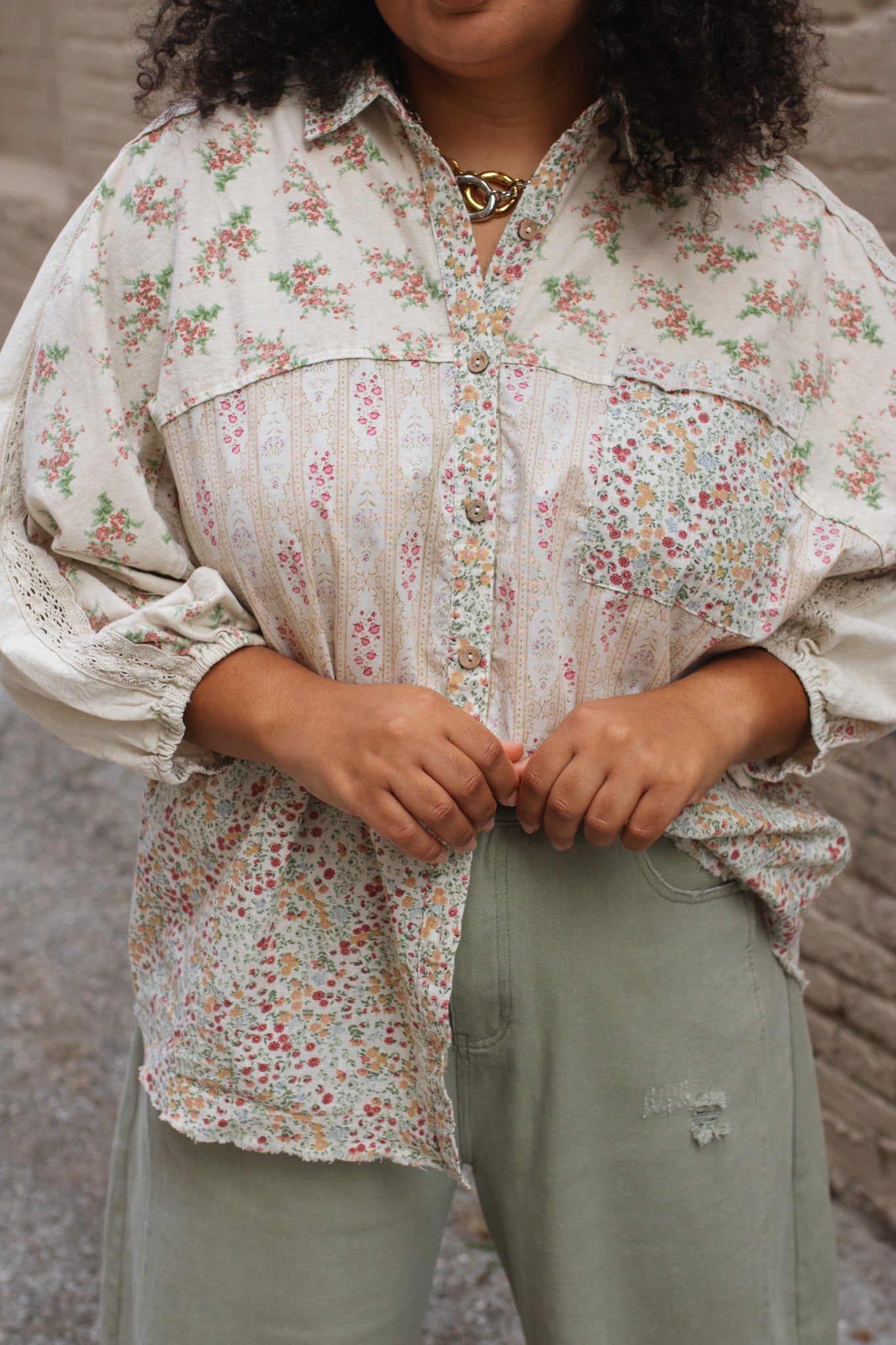 Jenny Floral Button Down Blouse